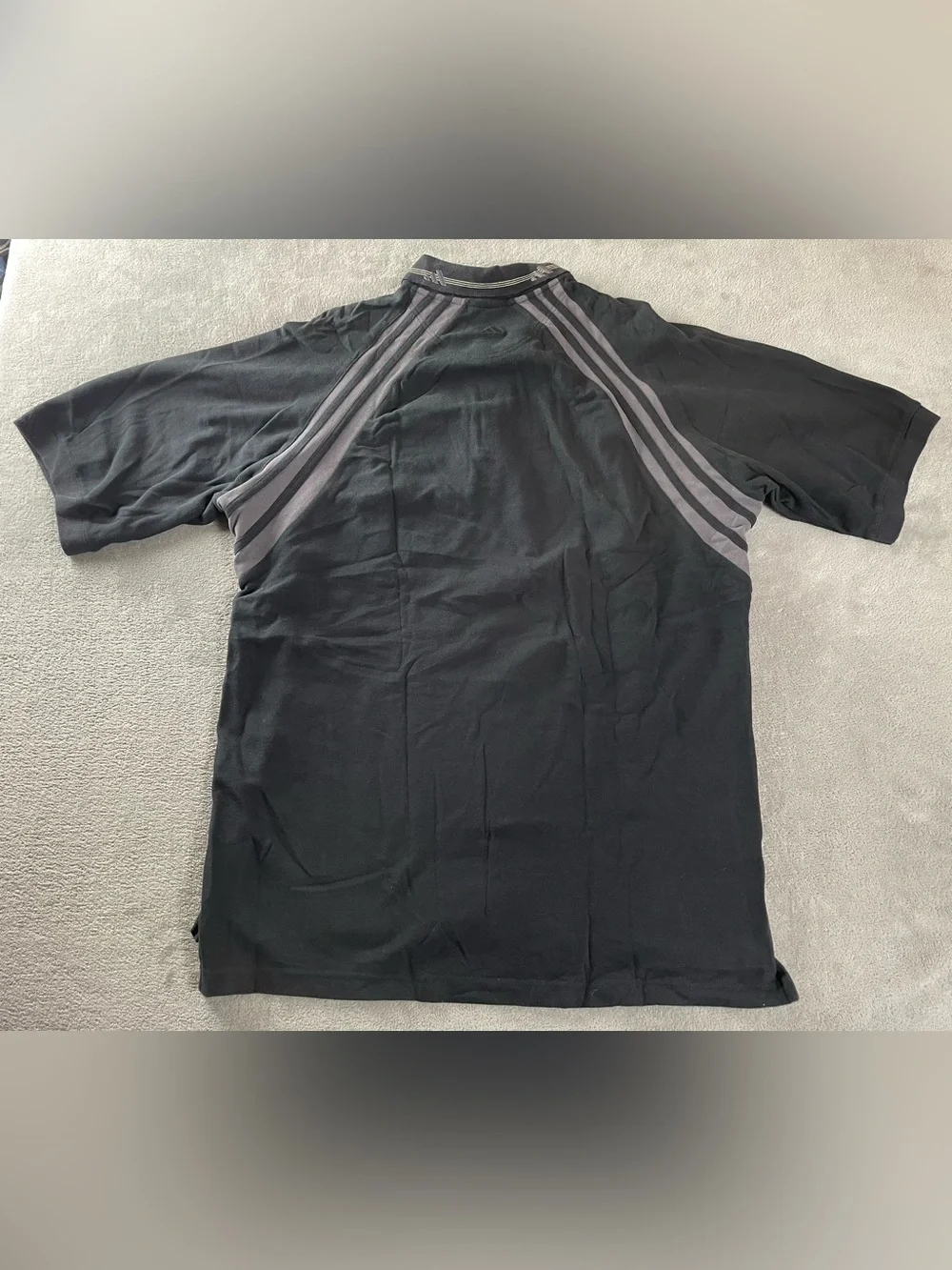Vintage Adidas Golf Polo Shirt Embroidered Logo Mens XL No Tag Black Gray Cotton